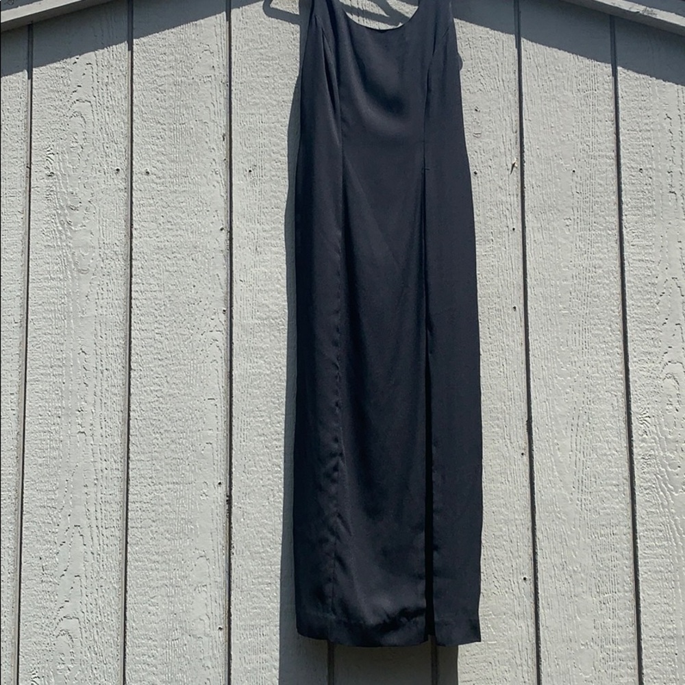 Long formal black dress w/ side slit & jacket